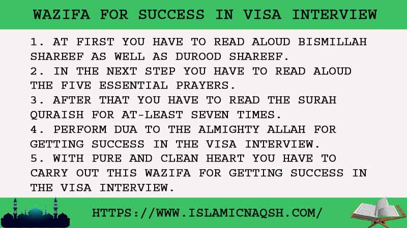 5 Easy Wazifa For Success In Visa Interview