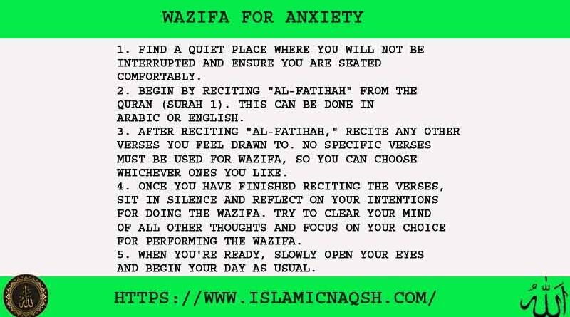 5 Powerful Wazifa For Anxiety