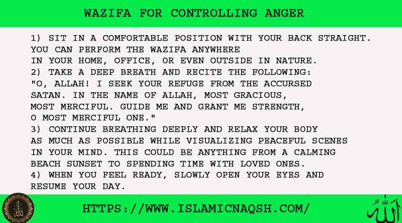 4 Miracle Wazifa For Controlling Anger