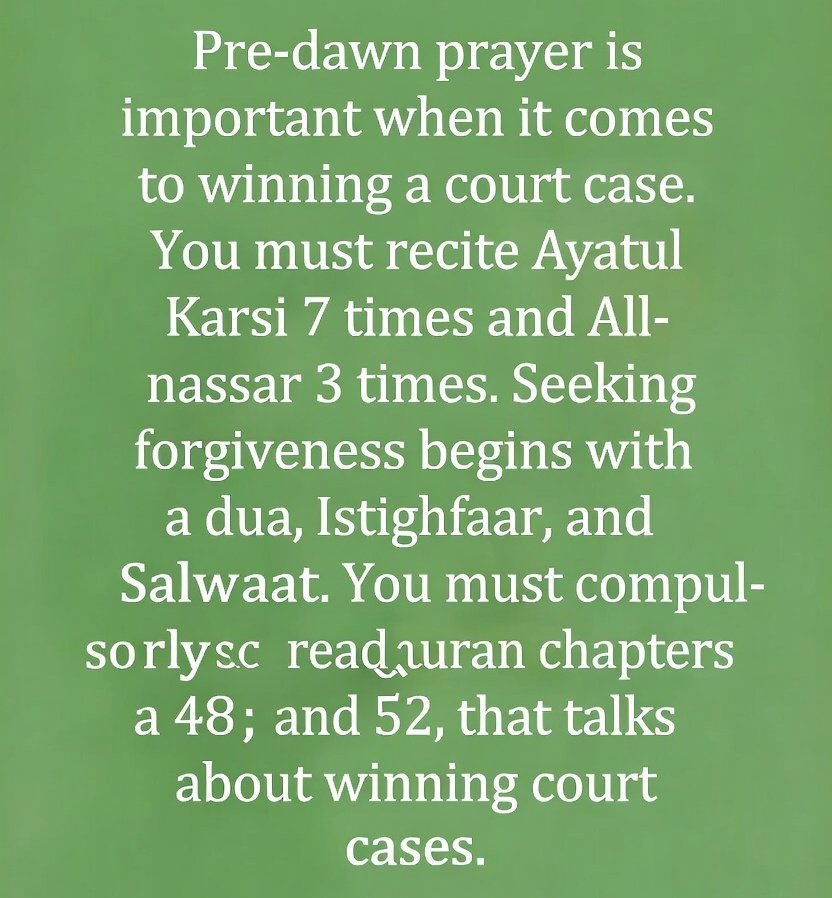 Wazifa to win court case Wazifa to win court case